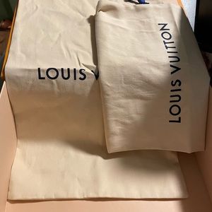 Louis Vuitton box 14x10.5x5 with 2 dust bags great condition